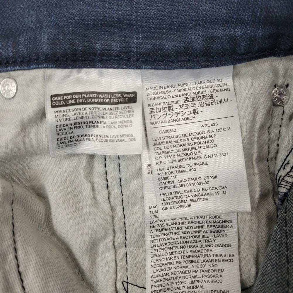 Levis 569 Loose Straight‎ Denim Shorts Mens 40 Dark Blue 12 Inch Inseam Cotton